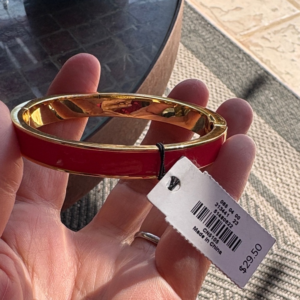 Talbots Orange and Gold Bangle Bracelet